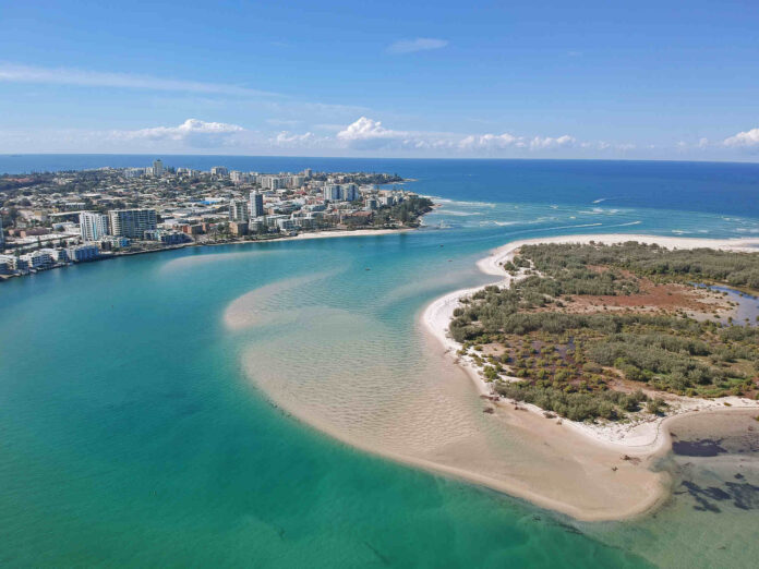 Sand jam: images show choked Caloundra Bar